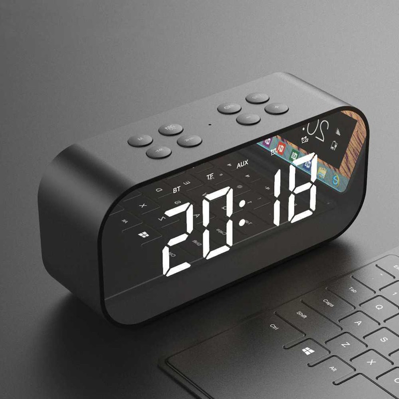 Jam Alarm LED dengan Bluetooth Speaker Stereo Sound Dual fungsi