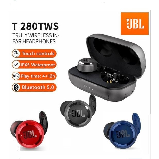 Headset TWS Bluetooth T280 Wireless Pure Bass