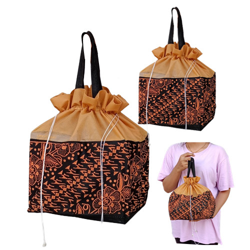 Tas Hajatan Serut Motif Batik 20 Cm Goodie Bag Tote Bag Batik Bag Pack Tas Souvenir