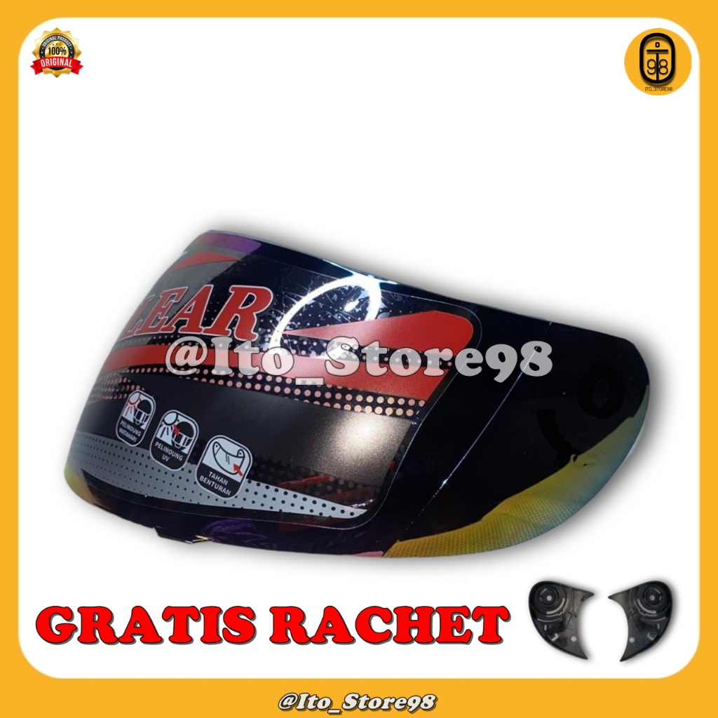 Kaca Helm Full Face Kyt Ceviro/ Gm Airtech/ Vog FF/ Kawasaki Ninja 250 F1/ Honda Trx/ Yamaha/ Suzuki