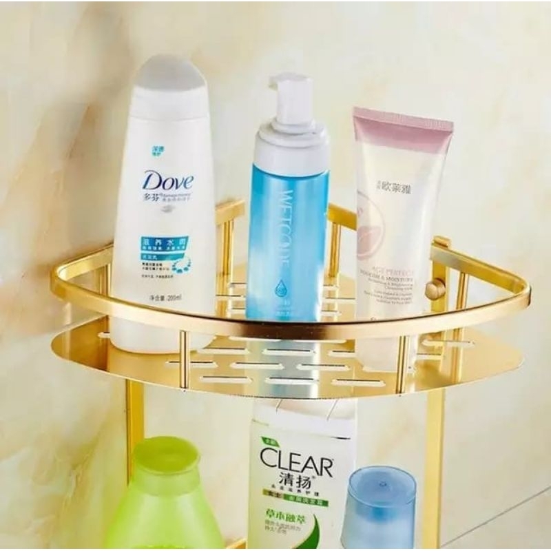 RAK SUDUT 2 SUSUN BLACK GOLD/RAK SABUN/RAK SHAMPO/RAK KAMAR MANDI