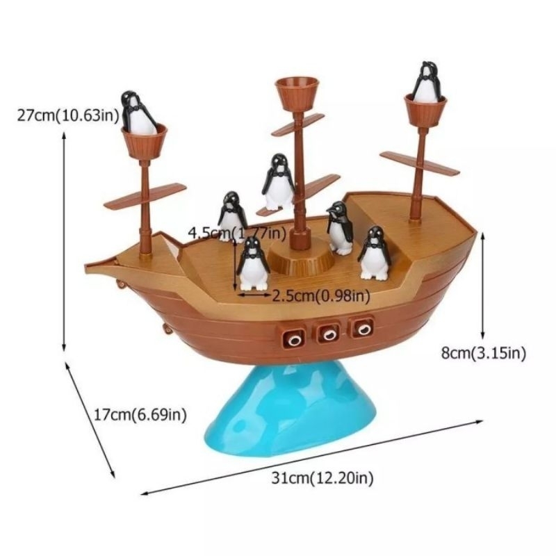 Mainan Boat Pirates Balancing - Family Game Balance Penguin Anak Edukatif