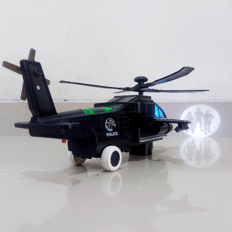 MAINAN HELIKOPTER APACHE BUMP GO BATRE - HELI ANAK EDUKATIF BATERAI