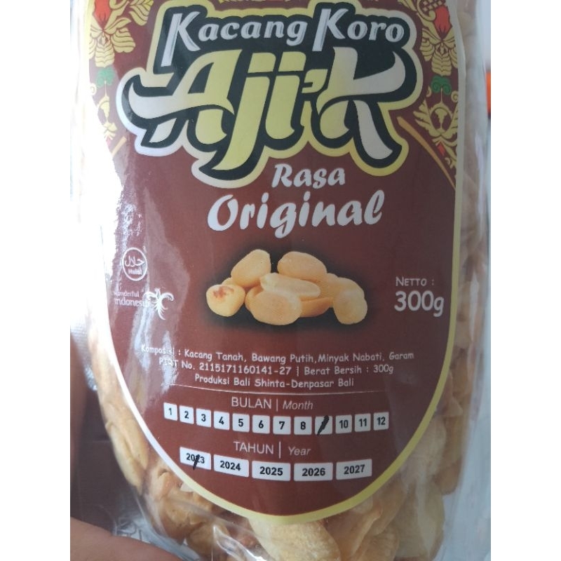 KACANG KORO GETES (TUMBUK) “AJIK” ASLI KHAS BALI 300 GR