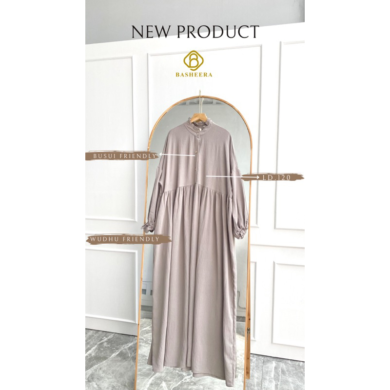 BASHEERA LABEL KHADEEJAH SERIES- French khimar - french khimar crinkle - gamis crinckle