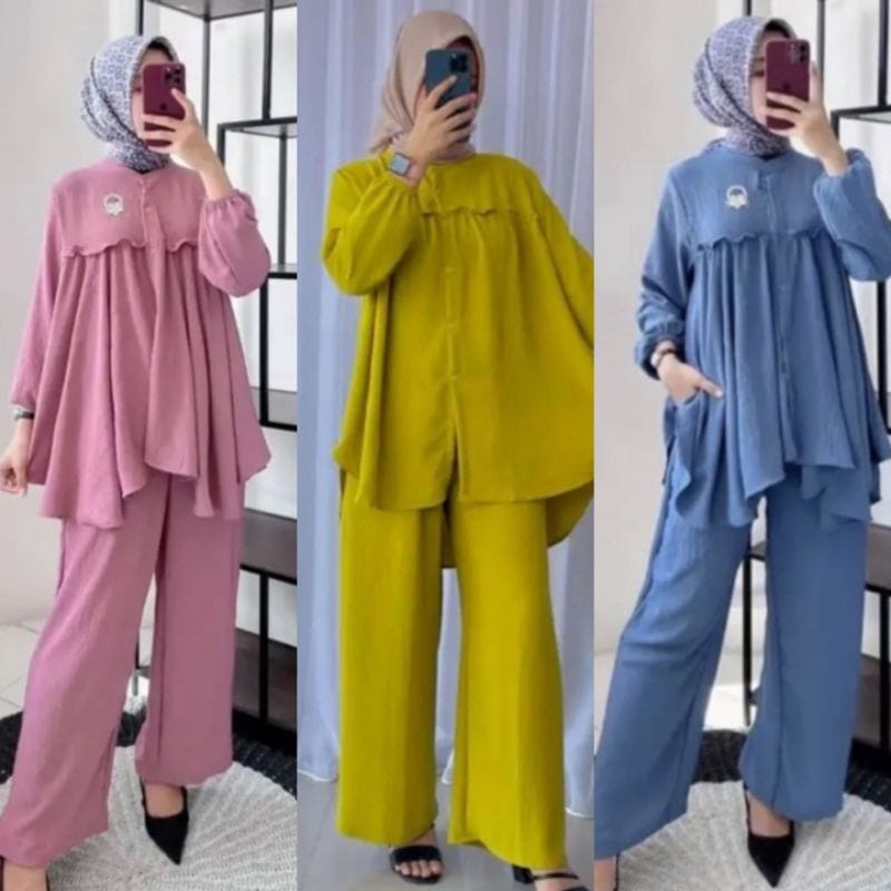 SET BAJU KEMEJA &amp; CELANA /SETLAN LAGI VIRAL TREN SAMA KINI SETELAN DIANA WANITA TERBARU