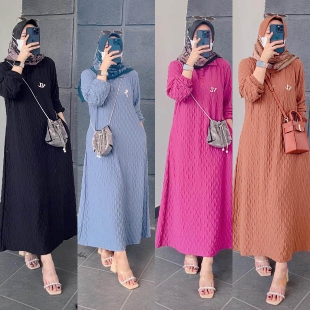 MIDI DRESS BUBLE TERBARU LONG TUNIK BABEL BALON VIRAL KEKINIAN TERMURAH BUSUI FRIENDLY