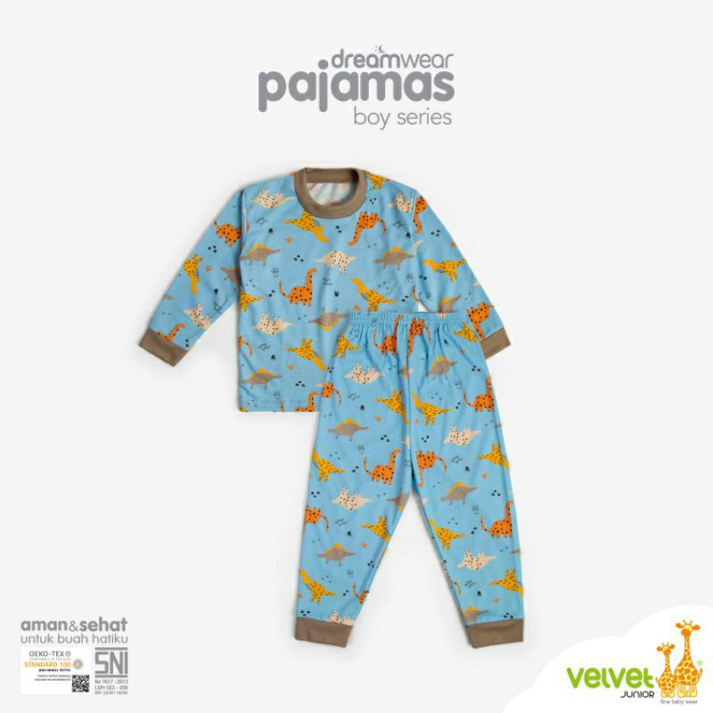 Baju Bayi Setelan Panjang Piyama Anak Velvet Junior Brave Builder