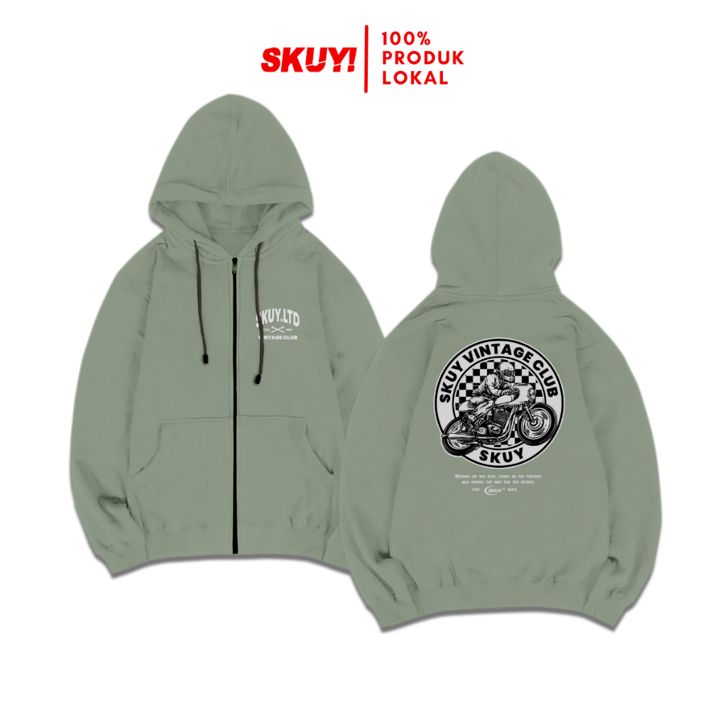 Hoodie Zipper Skuy Olive Green 2 | Article vol IV