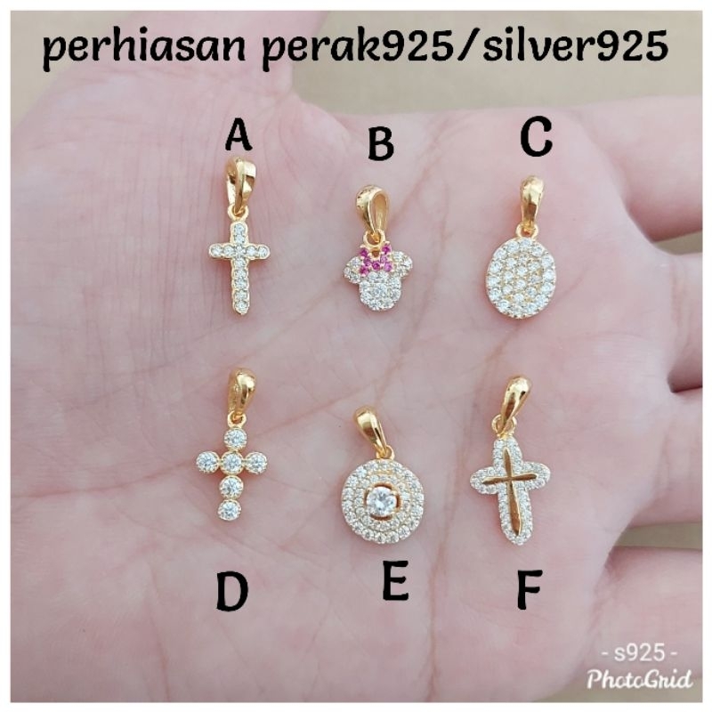 Liontin Mini Gold Perak Asli 925 Lapis Mas Kuning LTGBGOLD