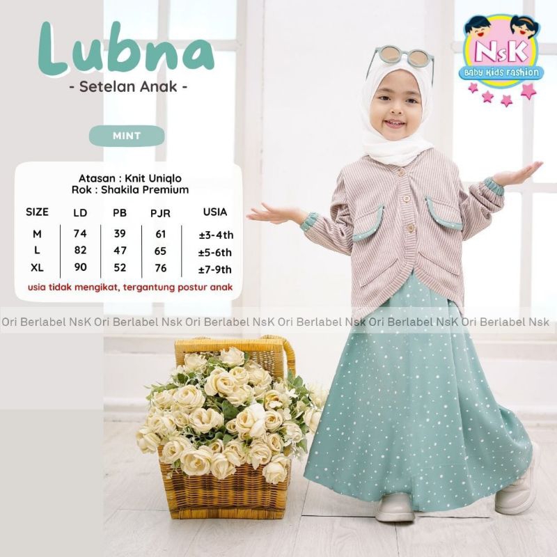 LUBNA SET ROK CARDIGAN BLOUSE ANAK