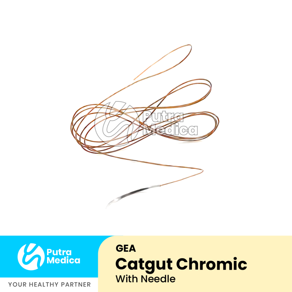 Gea Catgut Chromic + Jarum - 1 Pc / Benang Medis with Needle