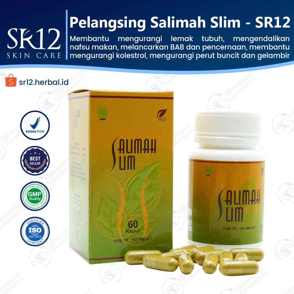 SALIMAH SLIM SR12 PELANGSING BADAN AMPUH..!! OBAT DIET HERBAL / PENURUN BERAT BADAN / BPOM ALAMI &amp; AMAN