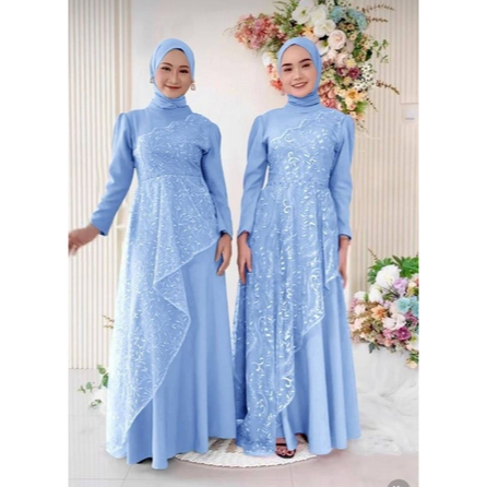 Baju Gamis Lebaran Mewah Brokat Terbaru Gamis Brokat Mewah Kondangan Tranding Maxy Vina Dress Remaja