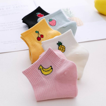 COD Kaos Kaki Motif Buah Kaoskaki Cute Socks ankle Fruit Fashion Korea Import 420