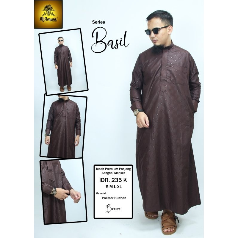 Jubah Dewasa Lengan Panjang Al Amwa - Jubah Premium Al Amwa Lengan Panjang - Jubah Al Amwa Mengkilap