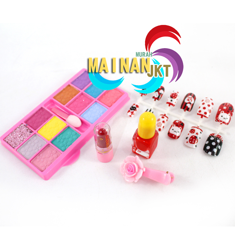 MAINANKEI MAINAN ANAK 12 COLOR EYESHADOW MAKEUP SET 9841 LENFKAP DENGAN KUKU HIAS JEPIT RAMBUT