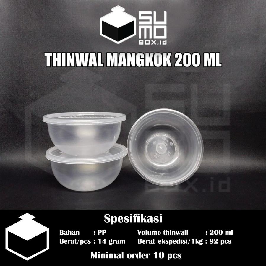 Thinwall BULAT 200ml + tutup cup puding pudding / mangkok plastik 200 ml FREE PACKING [ECERAN] Image 2