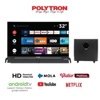 TV Polytron PLD 32BAG5959 32 Inch Android + Cinemax Soundbar