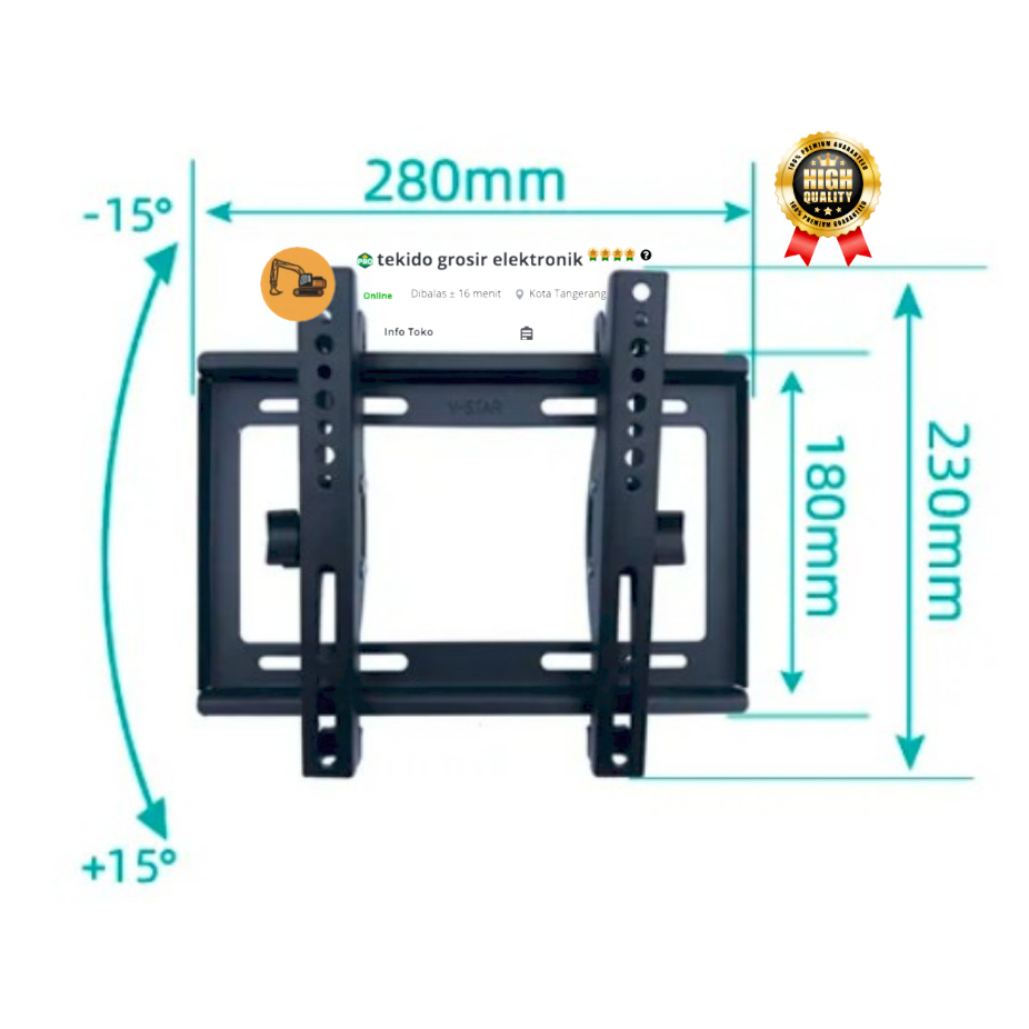 B27 Bracket TV 14 -42 INCH FIX braket tv 14 inch 42 inch super slim LENGAN TV 14-42 IN