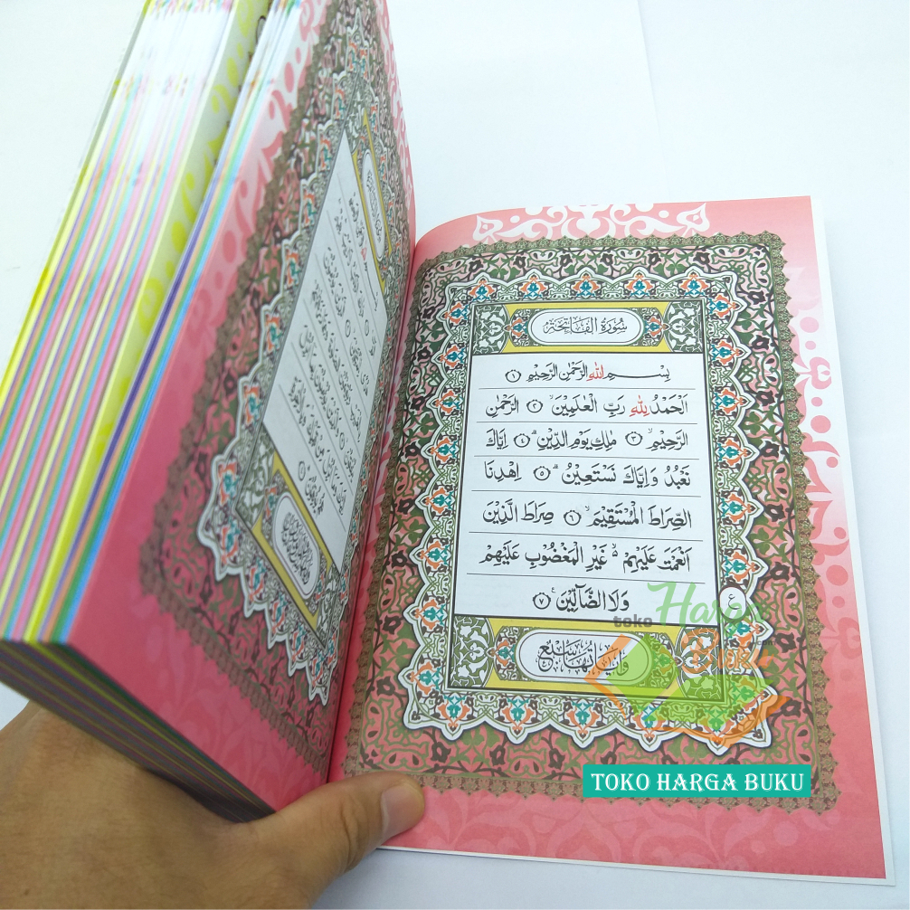 Al-Quran Al-Masjid Khat Bombay KERTAS HVS PREMIUM A5 SEDANG Soft Cover SC Mushaf Al Qur'an Spesial Untuk Waqaf Wakaf Berwarna Full Color Penerbit Al Qosbah