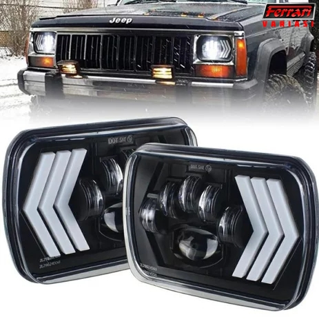 LAMPU LED DAYMAKER KOTAK 7 INCH PANAH TIGA SEIN RUNNING