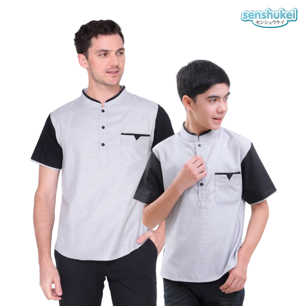 [Brandedbaby] Kemeja Pria Dewasa Import Premium M L XL / Kemeja koko couple ayah dan anak laki-laki terbaru 2023 / Kemeja dewasa lengan pendek BIRU ABU SAGE GREEN