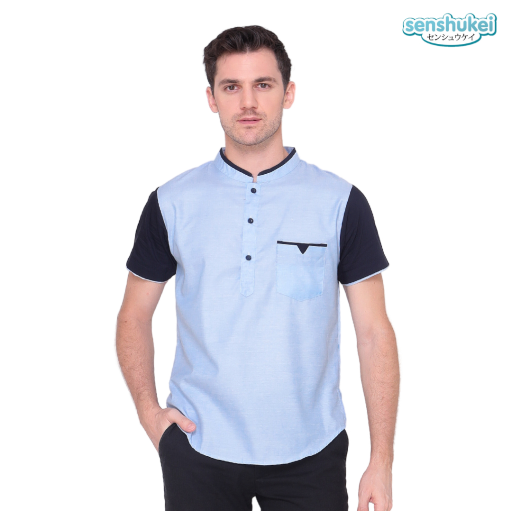 [Brandedbaby] Kemeja Pria Dewasa Import Premium M L XL / Kemeja koko couple ayah dan anak laki-laki terbaru 2023 / Kemeja dewasa lengan pendek BIRU ABU SAGE GREEN