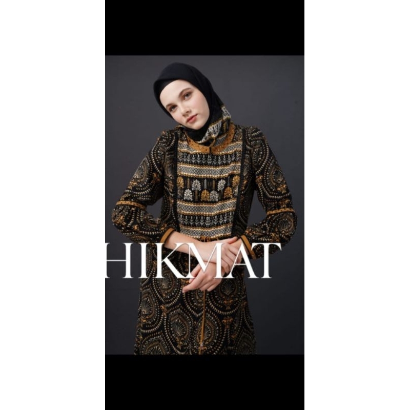 new Abaya hikmat original A7733 black size S M L XL ( harga diskon )