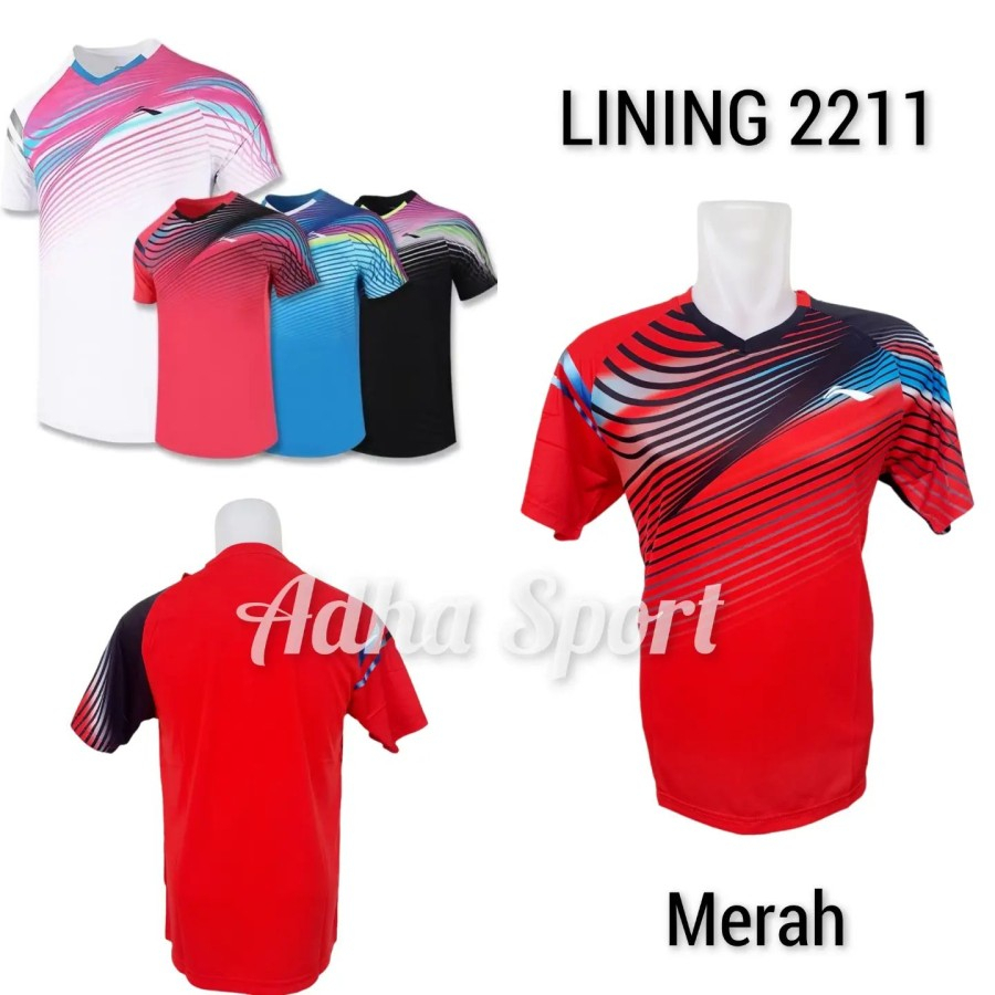 Kaos Badminton L 2211 / L2211 Merah ADHA SPORT STORE