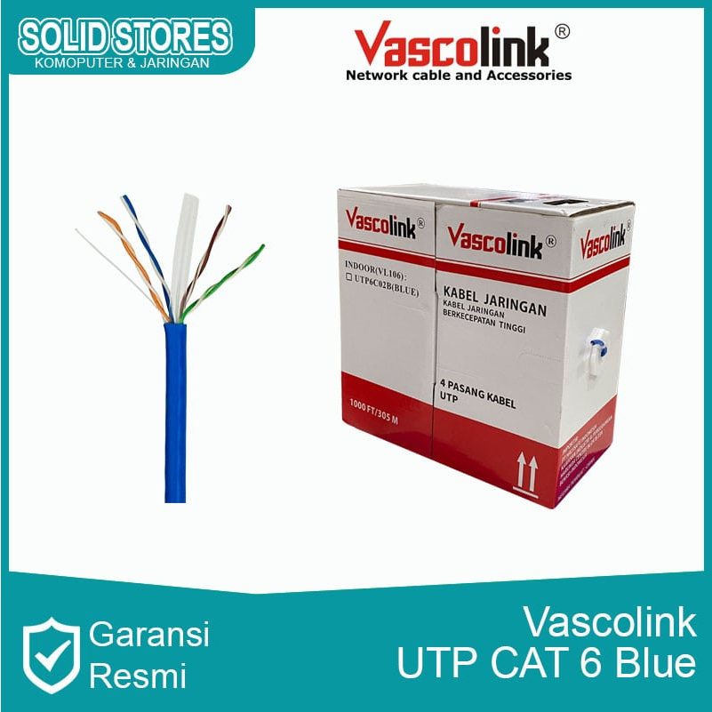 Kabel LAN UTP Cat 6 Blue Vascolink / Kabel DATA Cat 6 Blue vascolink