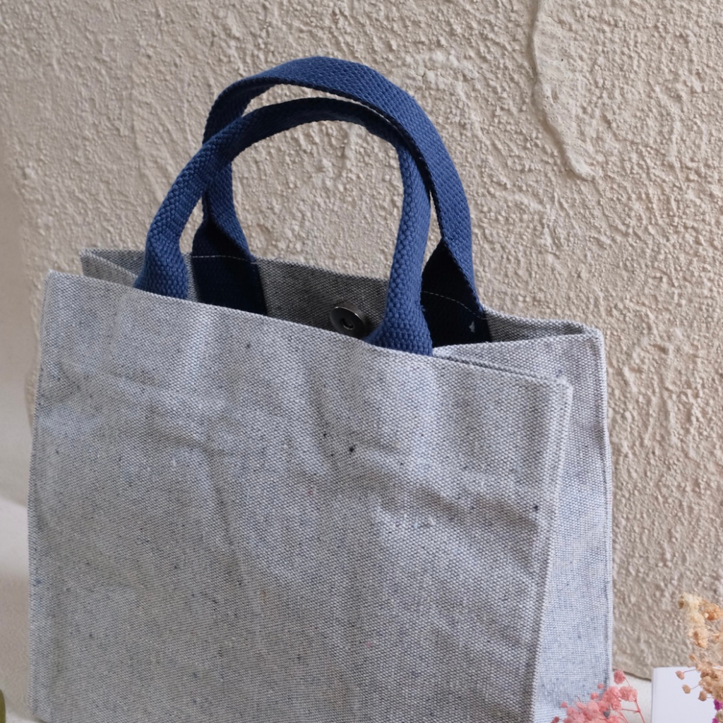 (READYSTOCK) TOTEBAG KANVAS CHARCOAL / CHARCOAL BAG SIZE L (30x14x25 cm)