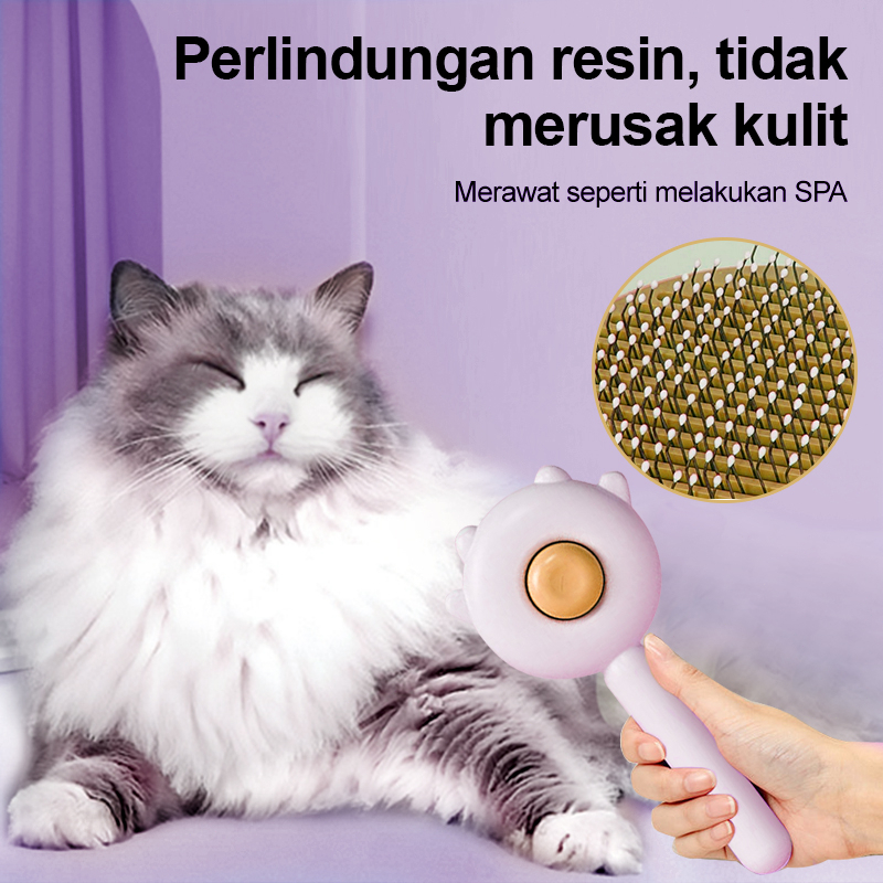 AmazeFan sisir kucing sisir bulu anjing sisir kucing bulu rontok Pet Grooming Brush  Lembut dan nyaman sikat bulu kucing Sisir pijat kucing dan anjing Sisir Hewan Peliharaan Depilasi instan scratcher kucing Kulit sensitif &amp; Saat mencukur &amp; membuat gaya