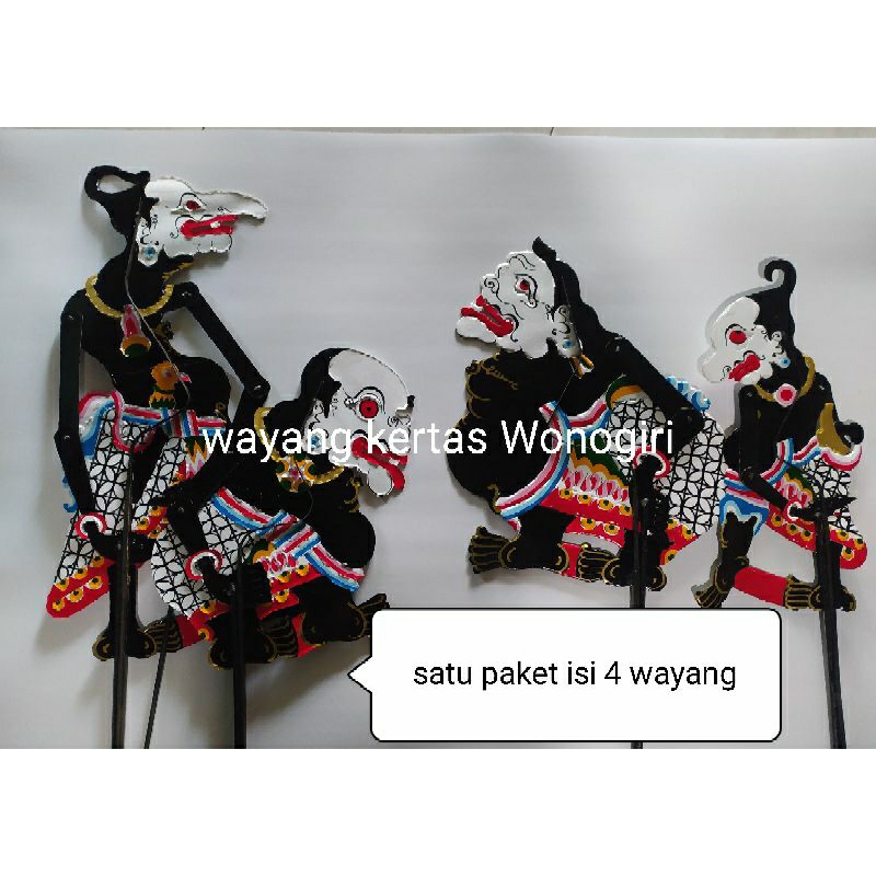 wayang kertas Punokawan isi 4 Semar Gareng Petruk Bagong