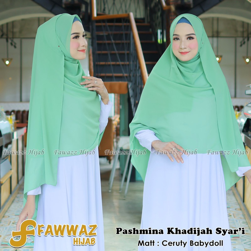 Jilbab pasmina jumbo Khadijah syar'i ory by Fawwaz hijab