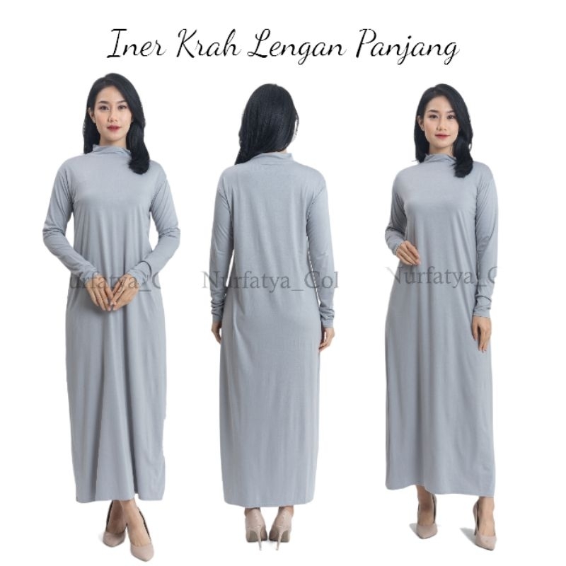 Gamis Lengan Panjang Krah Turtle Inner Lengan Panjang