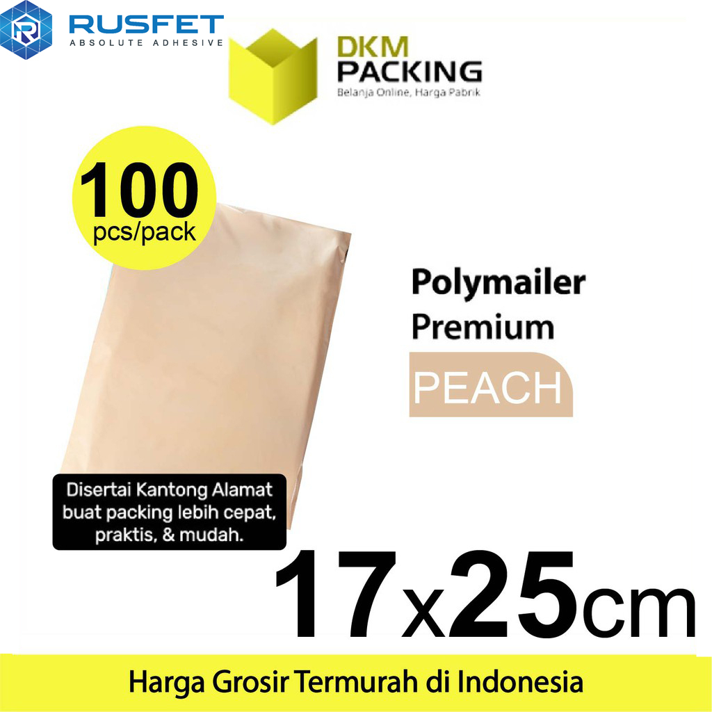 

Polymailer PEACH 17 x 25cm PACK Amplop Plastik Packing Olshop PREMIUM / TERMURAH