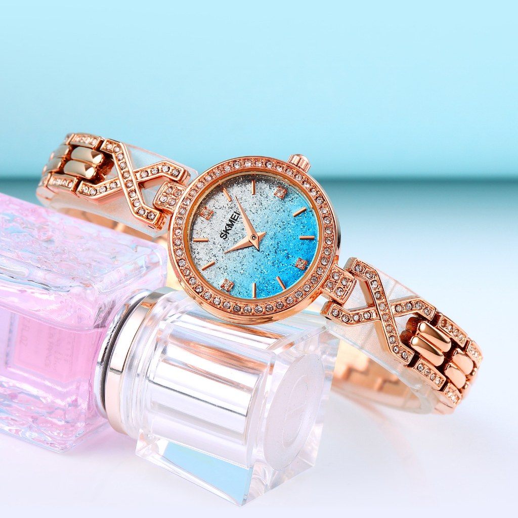 SKMEI 2001 Jam Tangan Wanita Analog Diamond Tali Stainless WATCHKITE WKOS