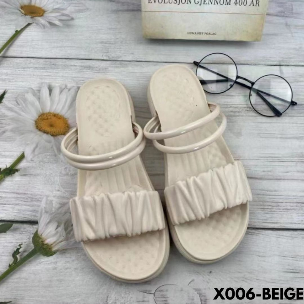 Gypsy - Sandal Selop Flat Kekinian Cantik Simple Praktis Bahan Rubber Import 006