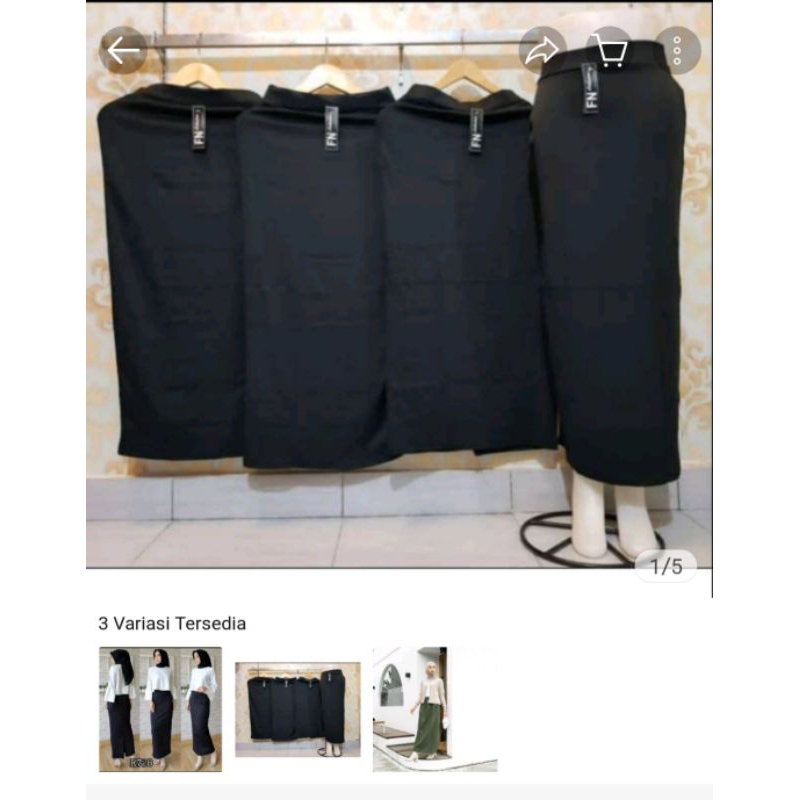 ROK SPAN PANJANG SCUBA HITAM POLOS
