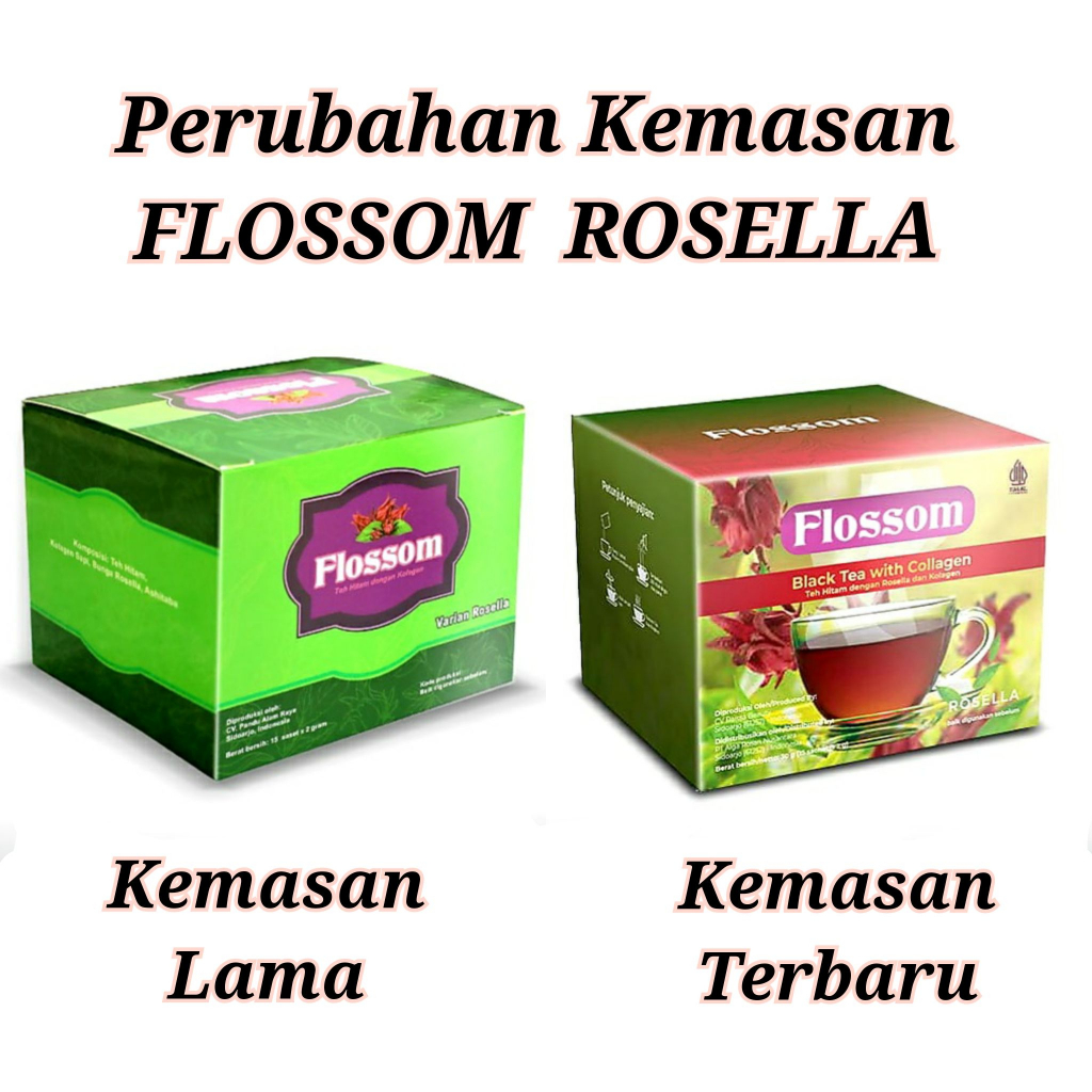 Flossom Varian Rosella Teh Hitam dengan Kolagen