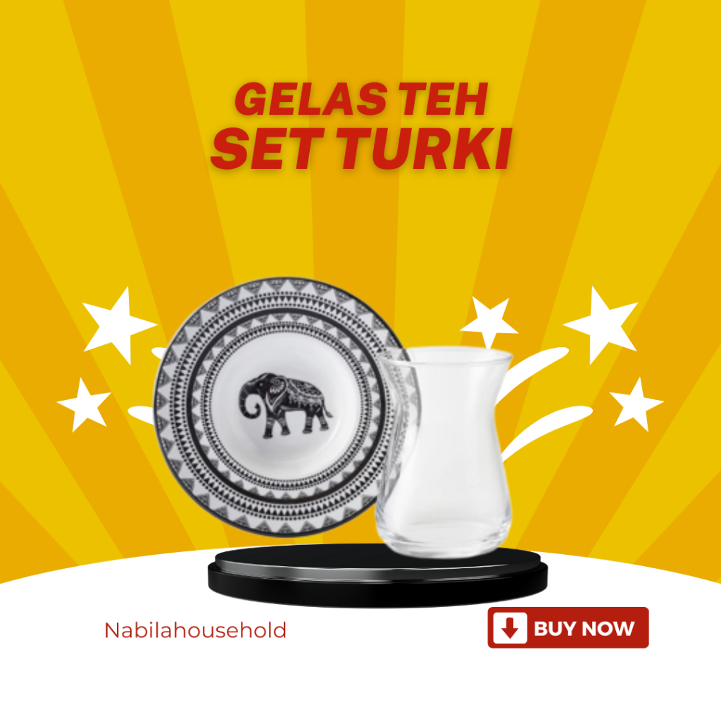 Gelas Cangkir Teh Turki Asli Import Turki