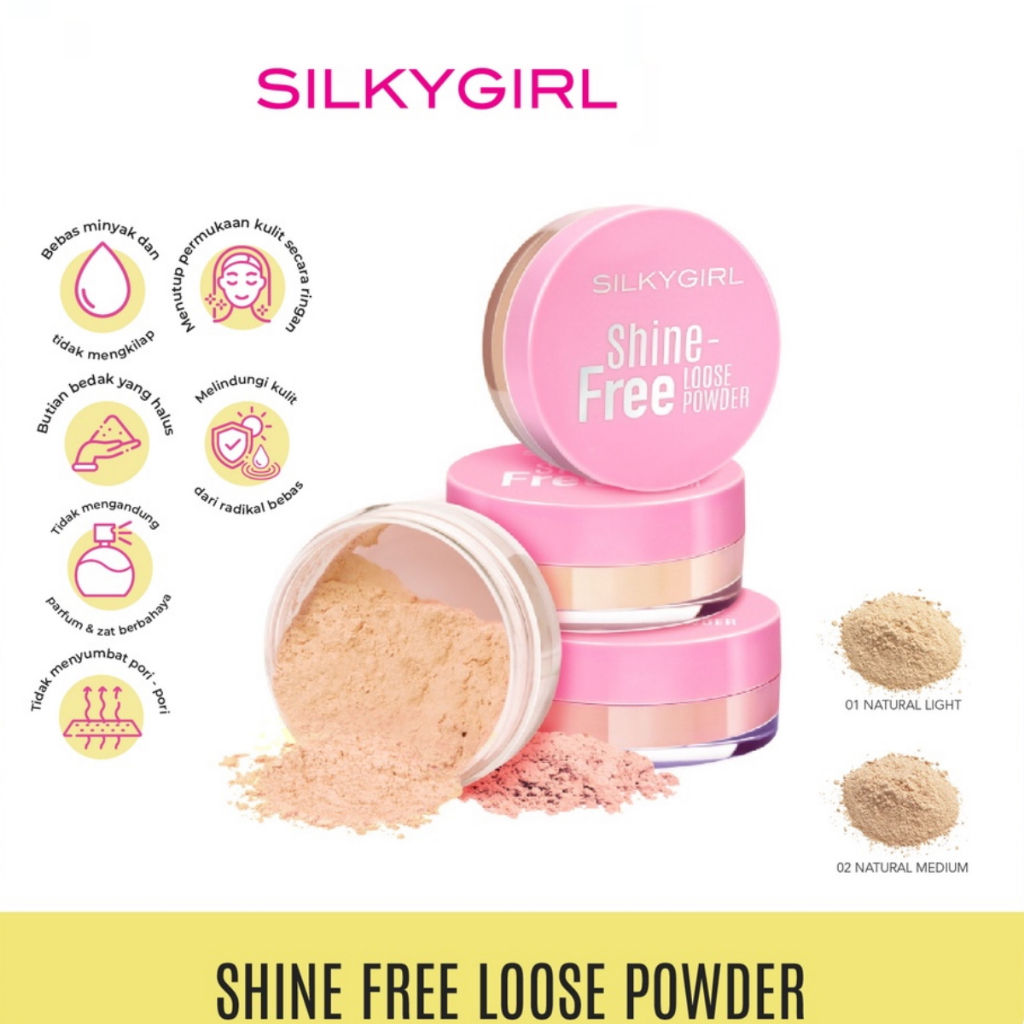 SILKYGIRL Shine Free Loose Powder | Bedak Tabur