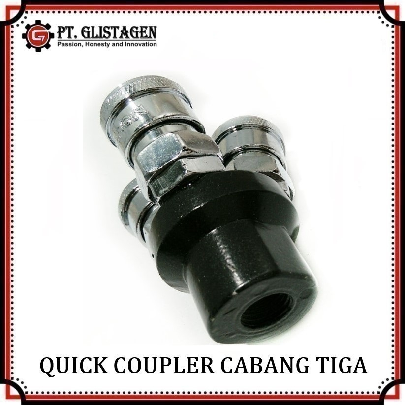 Quick Coupler Cabang 3 Double Thunders - Sambungan Selang Angin