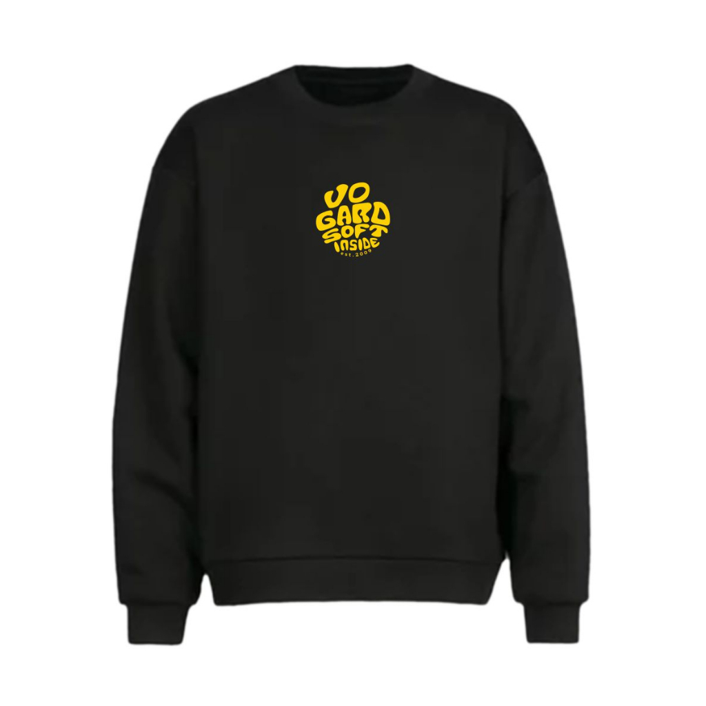 Vogard Sweater Hitam Simple One / Sweater Crewneck Gambar Simple Pria / Crewneck Basic