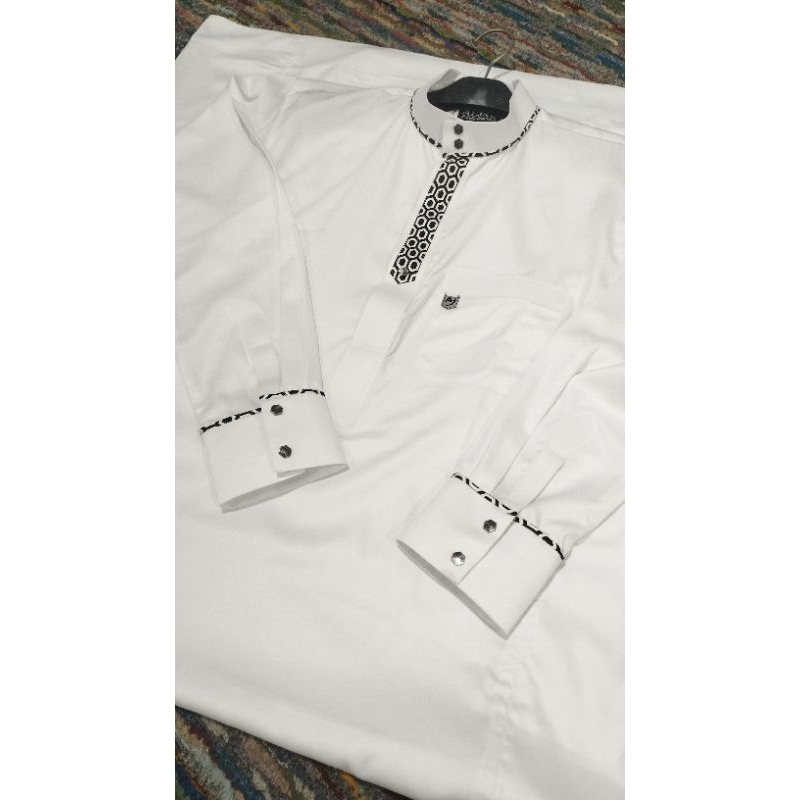 Gamis Aljar Exclusive Bahan Saudi putih