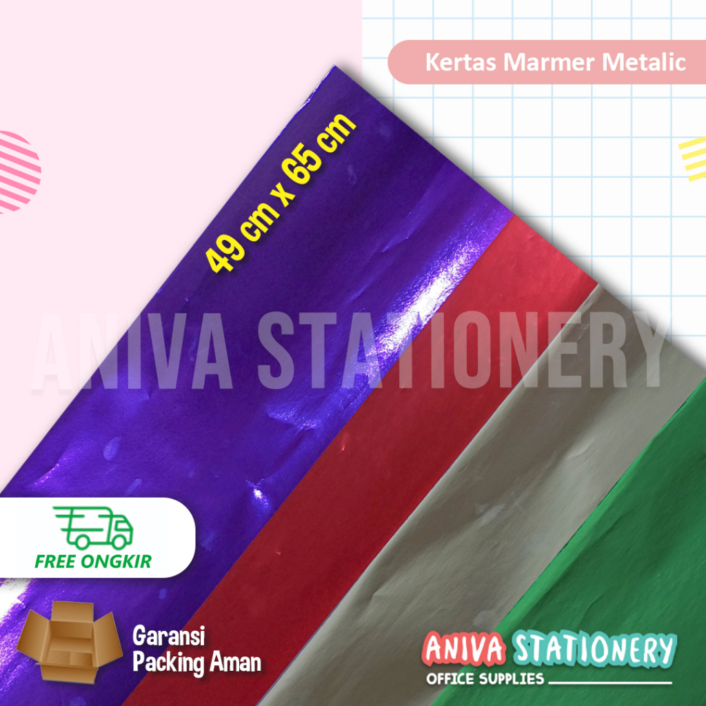 

KERTAS EMAS MAS METALIK MARMER MENGKILAT KILAP BLINK METALIZING 10 LEMBAR