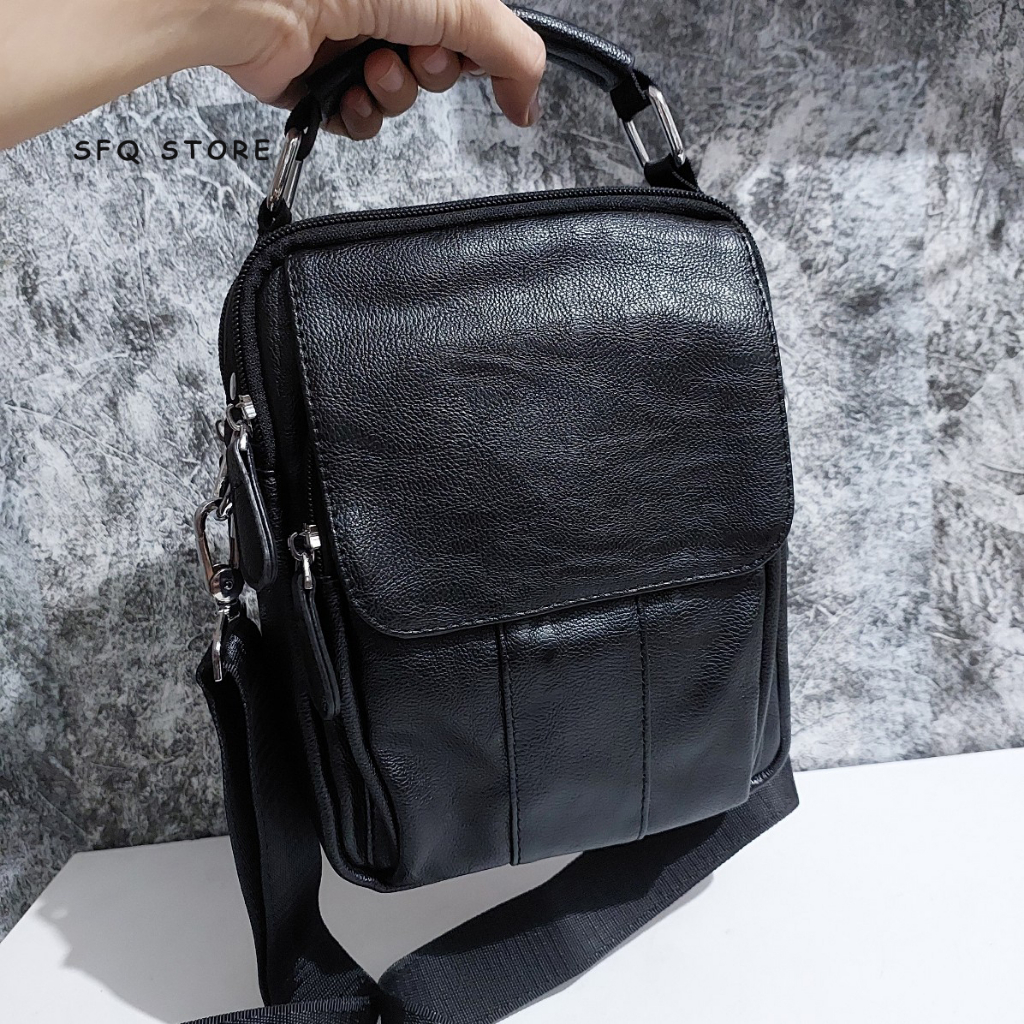 Tas Selempang Kulit Pria Man Crossbody Sling Bag Premium Impor SFQ Store