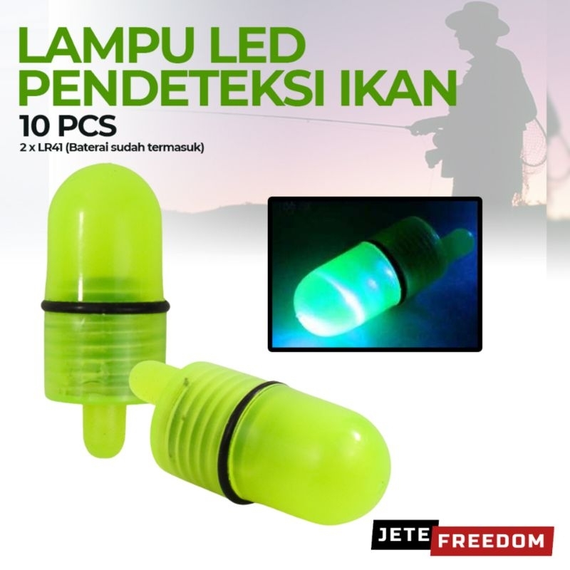 GMARTY Pelampung Pancing Lampu LED Otomatis Sensor 1 Pack Isi SET 10 PCS Alat Pendeteksi Ikan untuk 