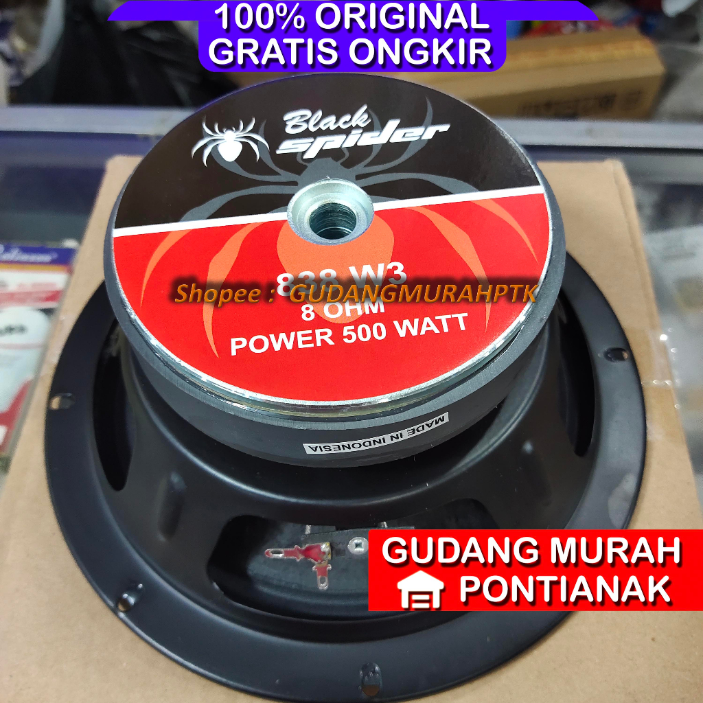 Speaker Blackspider 8&quot; 500watt 838 W3 8inch Original Black Spider 838w3 838-w3 salon Woofer 500W 500 Watt